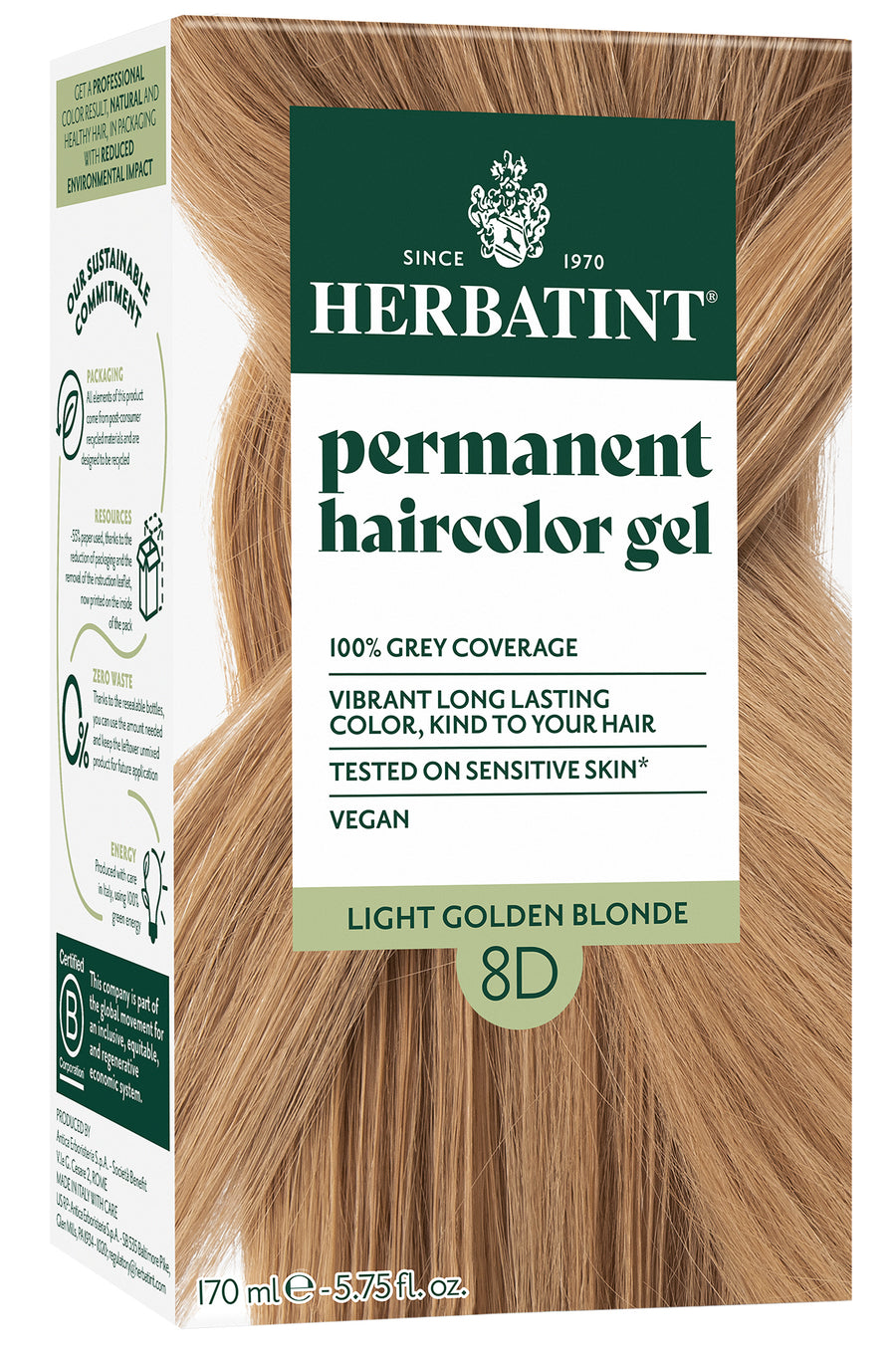 Herbatint 8D Light Golden Blonde Hair Dye