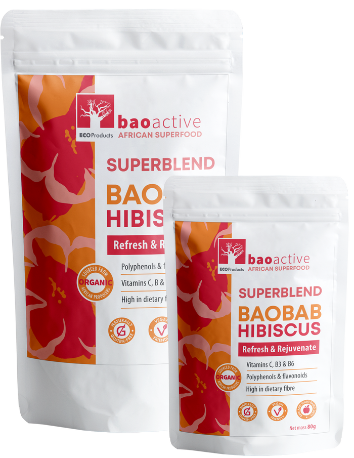 BaoActive Baobab-Hibiscus Superblend Powder (80g / 300g)