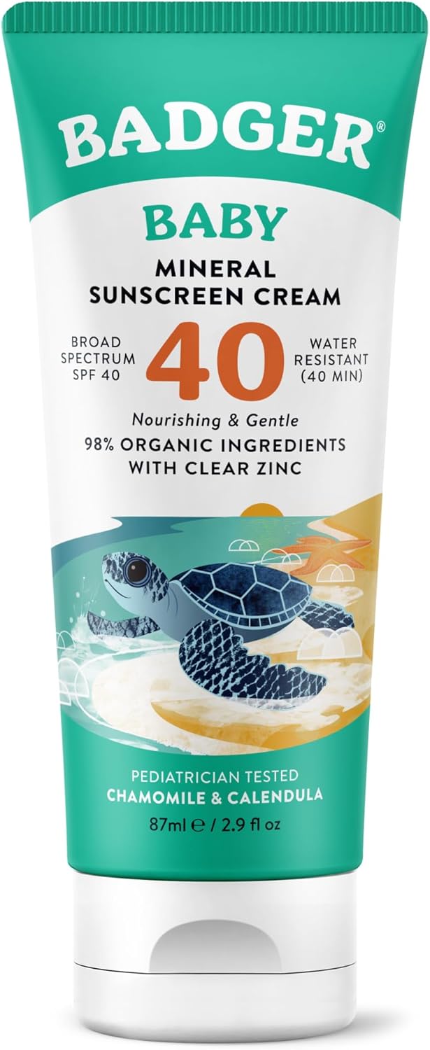 Badger SPF 40 Baby Clear Zinc Suncreen (2.9oz)