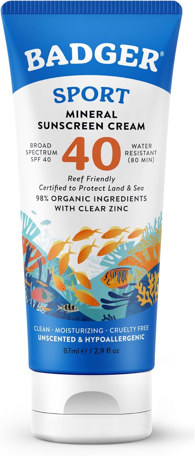 Badger SPF 40 Sport Clear Zinc Suncreen (2.9oz)