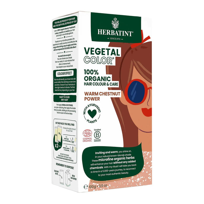 Herbatint Vegetal Warm Chestnut Power Hair Dye (100g)